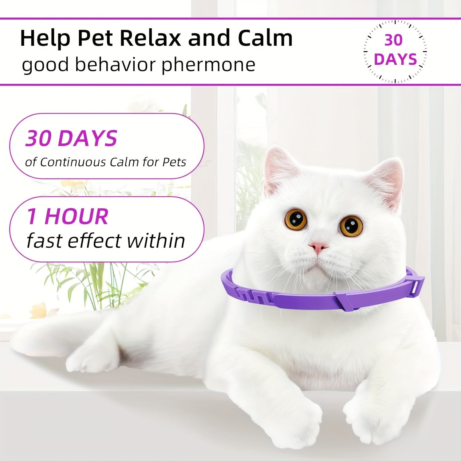 4 Pack Calming Collar For Cats And Kittens Pheromone Collar Efficient Pheromones Calm Relaxing Comfortable Breakaway Collars Adjustable For Small, Medium Large Cat