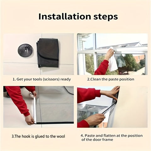 Durable Double Line Sewing Cat Proof Door Curtain - Pet Gate for Cats, Made of Sturdy PP Material
