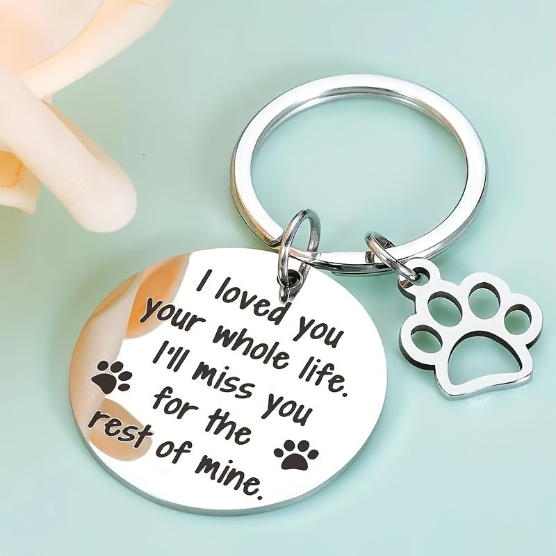 Engraved Pet Memorial Keychain - Heartfelt Keepsake for Dog & Cat Lovers - Personalized Sympathy Gift to Honor Cherished Memories of Furry Friends - Durable Aluminum Alloy
