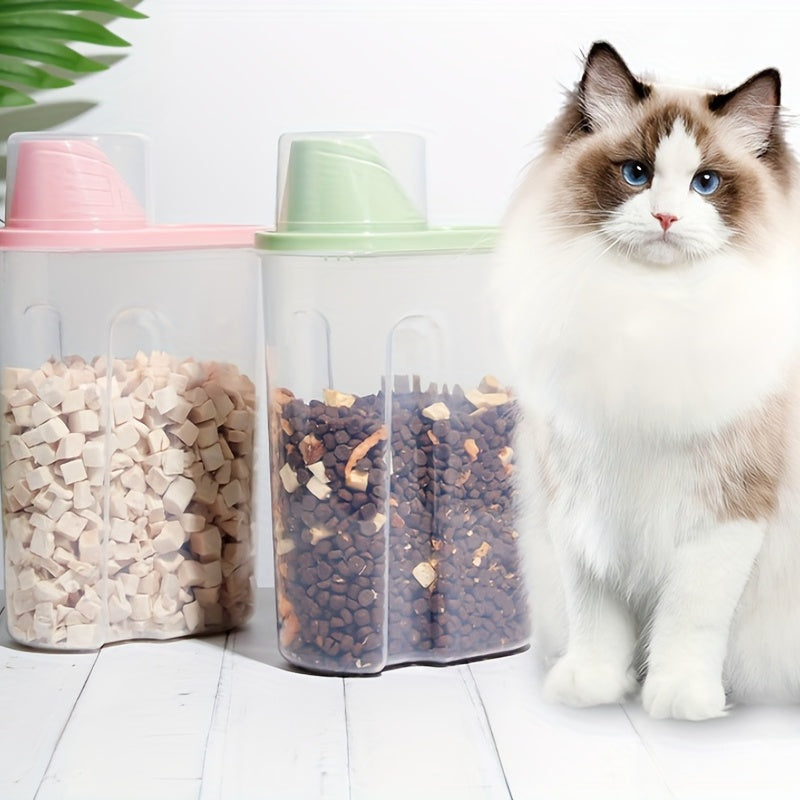 Airtight Pet Food Storage Containers With Lids - 2.5L Plastic Containers For Moisture-Proof Storage Of Dry Food And Snacks For Dogs And Cats
