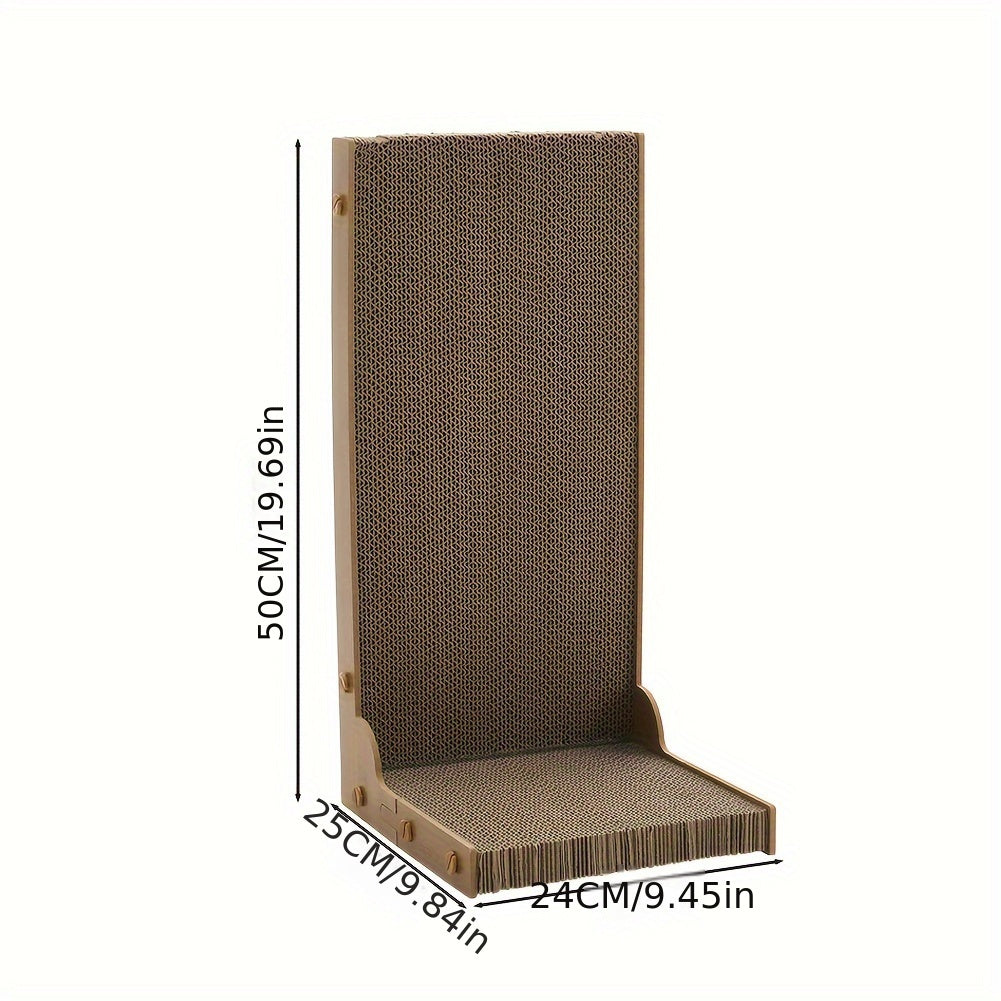 Large Scratching Post Durable Cardboard Scratching Pad For Cats - Replaceable Cat Claw Scratcher With Stand - Interactive Scratching Post Toy For Feline Play And Scratch