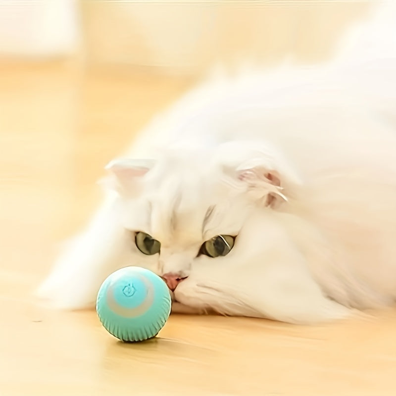 1PC/2PCS Smart Interactive Pet Toy Combo with Automatic Rolling and Bouncing Ball - Stripe Pattern Silicone Cat Toys, USB Rechargeable, Obstacle Avoidance, Quiet Operation, Suitable for Small Dogs and Cats Under 9.07KG
