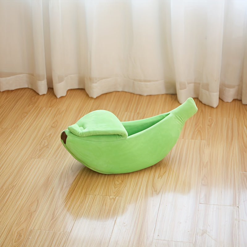 Cozy Banana Cat Bed: A Snuggly Cave For Your Furry Friend!
