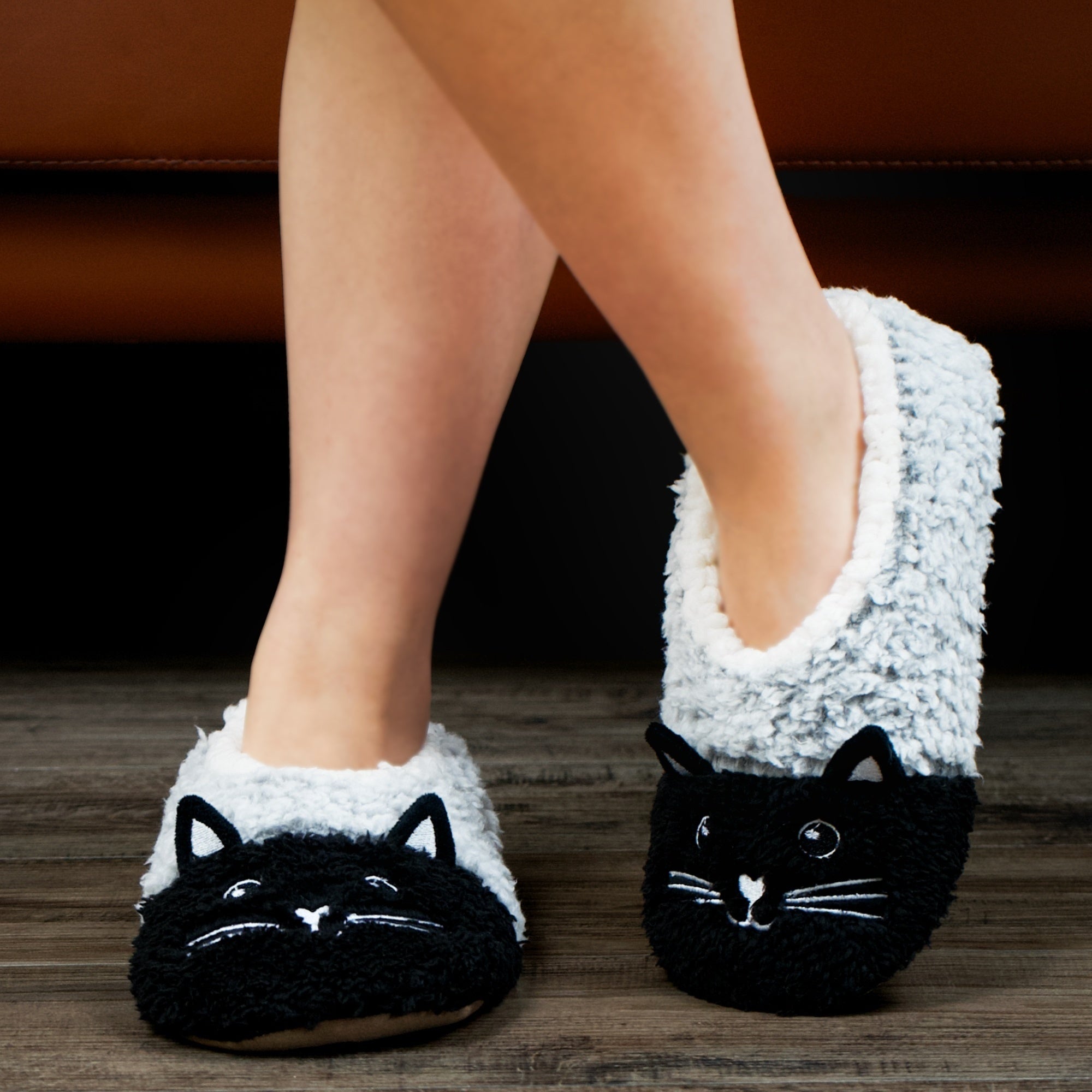 Women's Cute Cartoon Cat Design Slippers, Casual Slip On Plush Lined Slippers, Warm Home Slippers