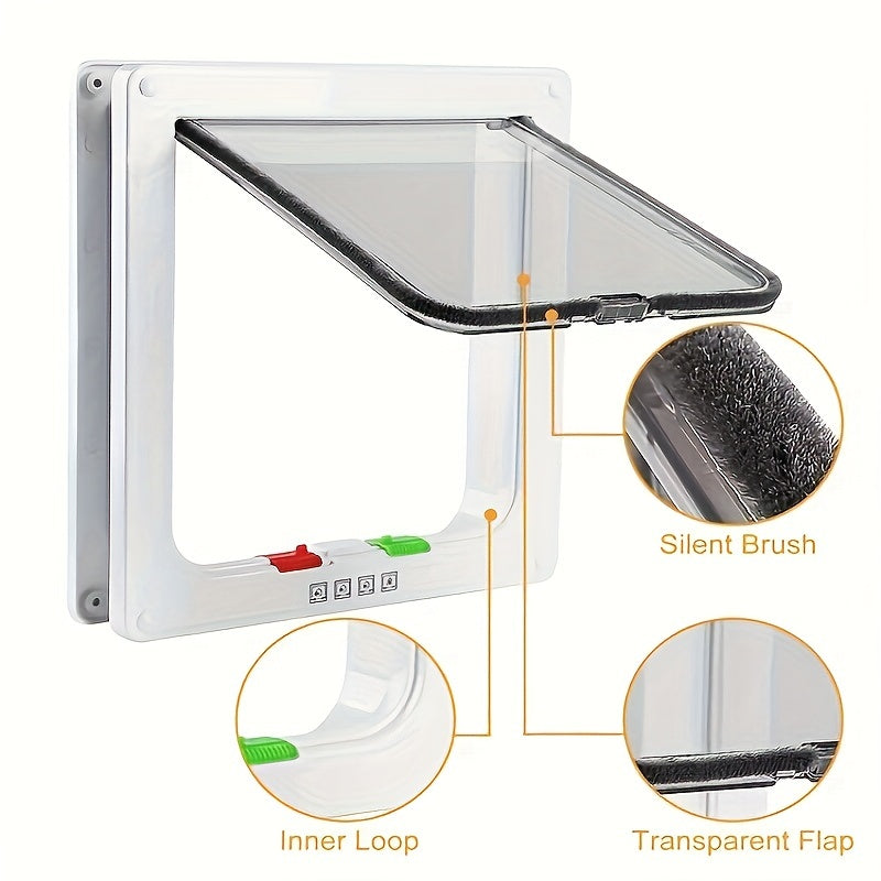 Multi-Function Pet Door - Secure, Convenient, Two-Way Access for Cats and Dogs - Easy Installation, Durable, Weather-Resistant Design