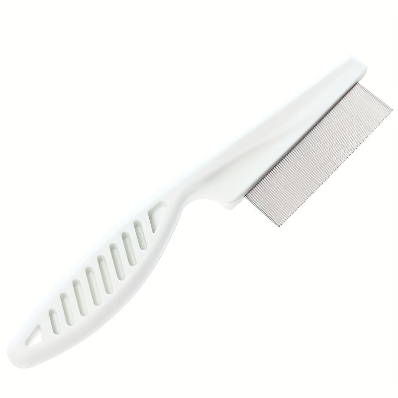 Dual-Action Stainless Steel Flea and Lice Comb for Dogs and Cats - Effective Flea, Tick, and Lice Removal, Gentle Grooming, Hair Detangling, and Easy Cleaning - Durable Plastic Construction for Long-Lasting Use