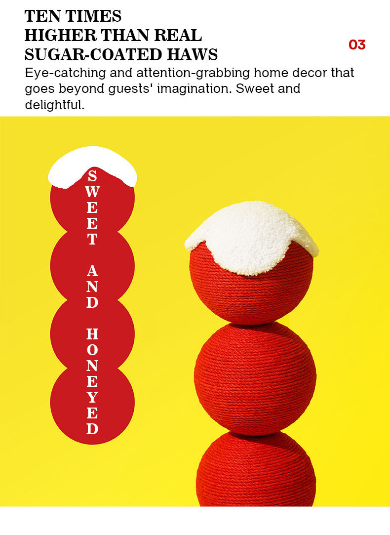 Tomatoes On Sticks Design New Year Decorations Cat Tree Cat Nest Integrated Cat Scratching Post Cat Grinding Claw Cat Scratching Board Cat Bed Tree Does Not Drop Debris Wear-resistant Toy