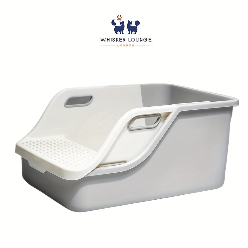 Jumbo Scoopless Open Cat Litter Tray High Sided Rim Kitten Pet Sifting Toilet Plastic Loo Pan Box Anti-Spillage Portable Easy Cleaning No Spilling No Dirty Hands Split Cat Litter Box Suitable For Big Cats And Small Cats