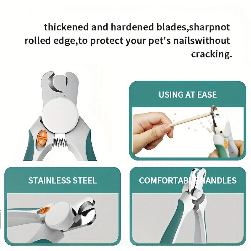 Brighten Up Pet Grooming with LED Light Pet Nail Clipper - Perfect for Dogs & Cats!