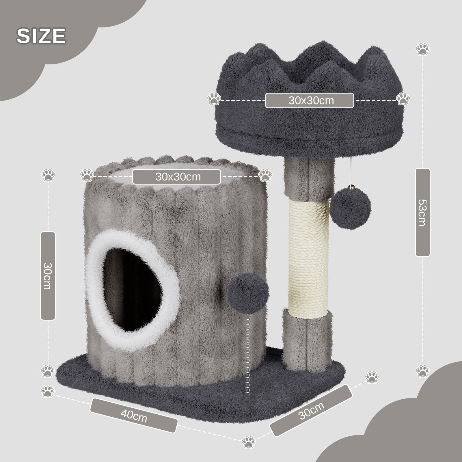 Dogat 53cm Premium Cat Tree Tower Activity Center - Spacious Large Playing House Condo for Feline Rest & Sleep - Ideal for Active Cats!