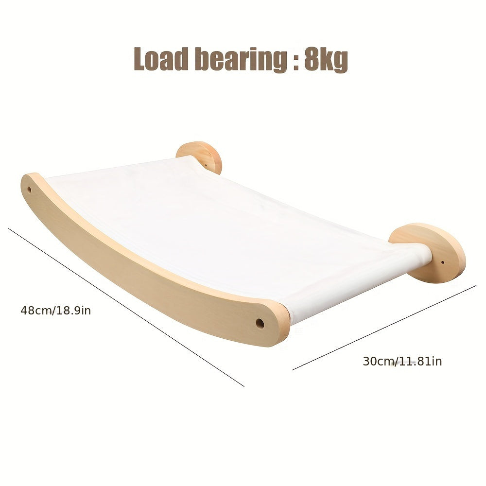 1pc Cozy Wall Mounted Cat Hammock Bed - Pet Shelf Seat Sleeping Bed with Soft Cushion and Easy Installation - Space-Saving Design for Small Homes