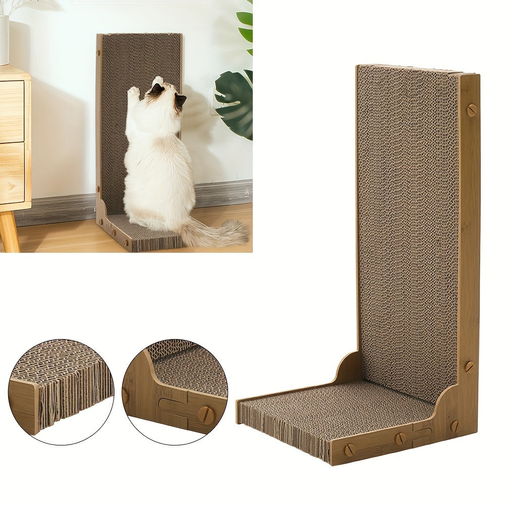 Large Scratching Post Durable Cardboard Scratching Pad For Cats - Replaceable Cat Claw Scratcher With Stand - Interactive Scratching Post Toy For Feline Play And Scratch