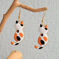 Cute Enamel Cat Design Dangle Earrings Cartoon Style Zinc Alloy Jewelry Adorable Gift For Women   Daily Casual