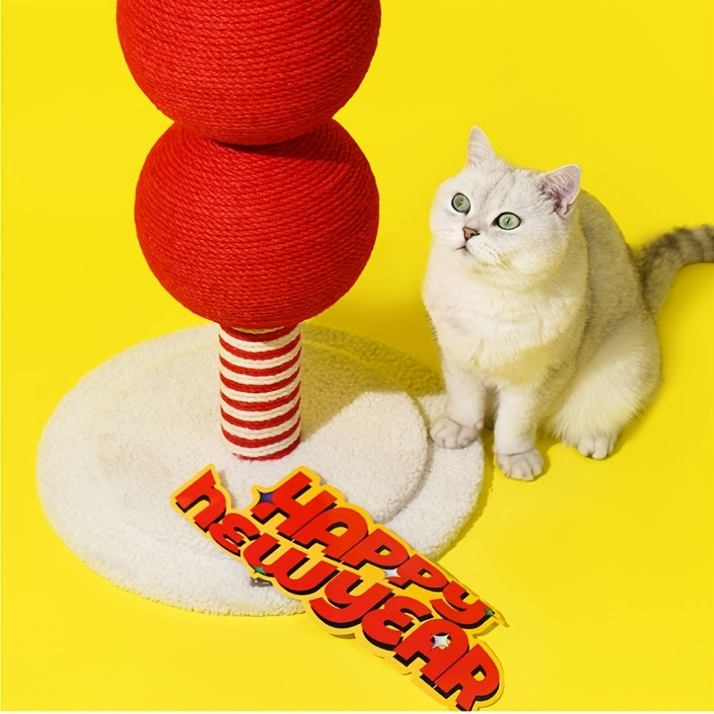 Tomatoes On Sticks Design New Year Decorations Cat Tree Cat Nest Integrated Cat Scratching Post Cat Grinding Claw Cat Scratching Board Cat Bed Tree Does Not Drop Debris Wear-resistant Toy