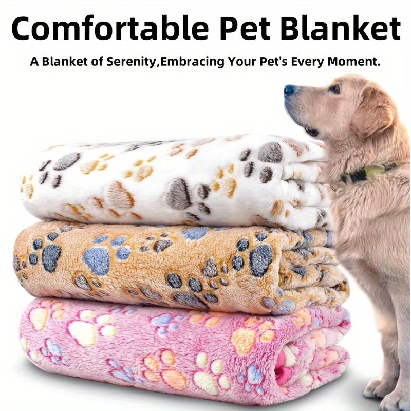 Ultra-Soft Fleece Pet Blankets 1/3pcs - Cozy Flannel Throw for Dogs & Cats, Machine Washable with Animal Print Design