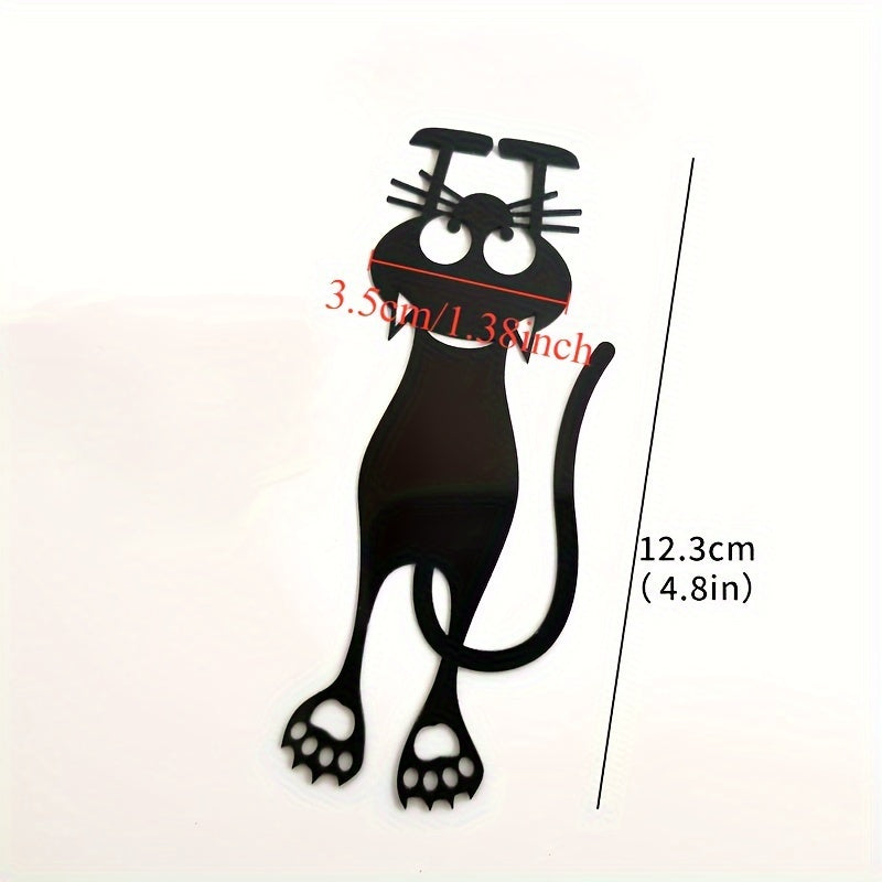 [Hot-Sale] Charming Black Kitten Acrylic Bookmark - Hollowed-Out Design for Everyday Office Use