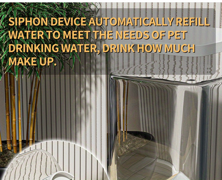 Uncharged Automatic Pet Feeder and Water Dispenser Set for Cats - Convenient, Hygienic, and Space-Saving Feeding Solution with Gravity-Fed Technology and Easy Cleaning Design
