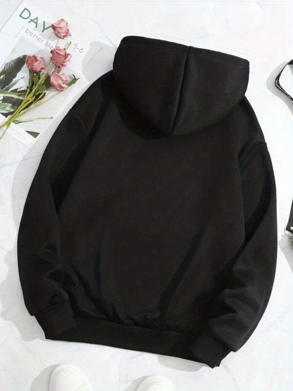 Cozy Cat Print Hoodie with Kangaroo Pocket - Perfect for Chilly Days, Comfortable & Easy Care Casual Wear for Women