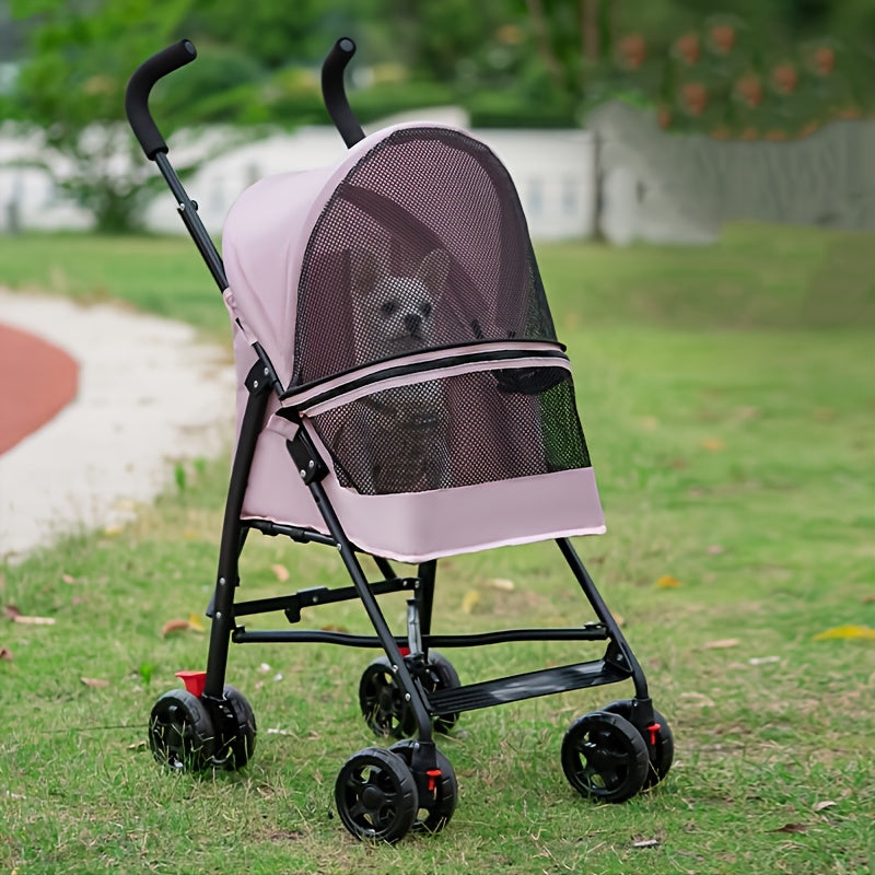 Lightweight & Foldable Pet Stroller for Small Dogs and Cats - Durable Metal Frame, Oxford Fabric, Multiple Colors Available