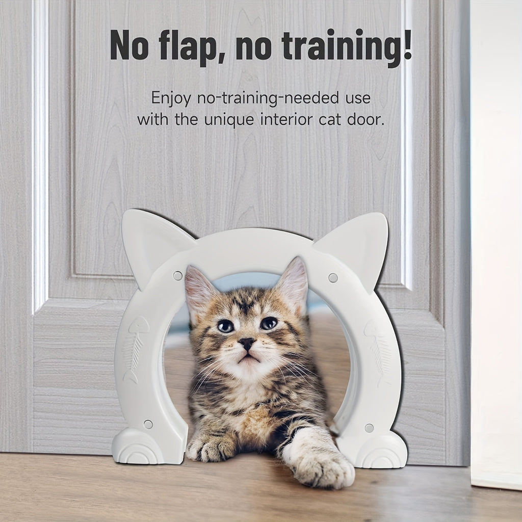 1pc Kitty Shaped Interior Cat Door - Pet Doors for Cats with Easy Installation and Space-Saving Design - Durable and Sturdy Cat Hole for Safe Passage