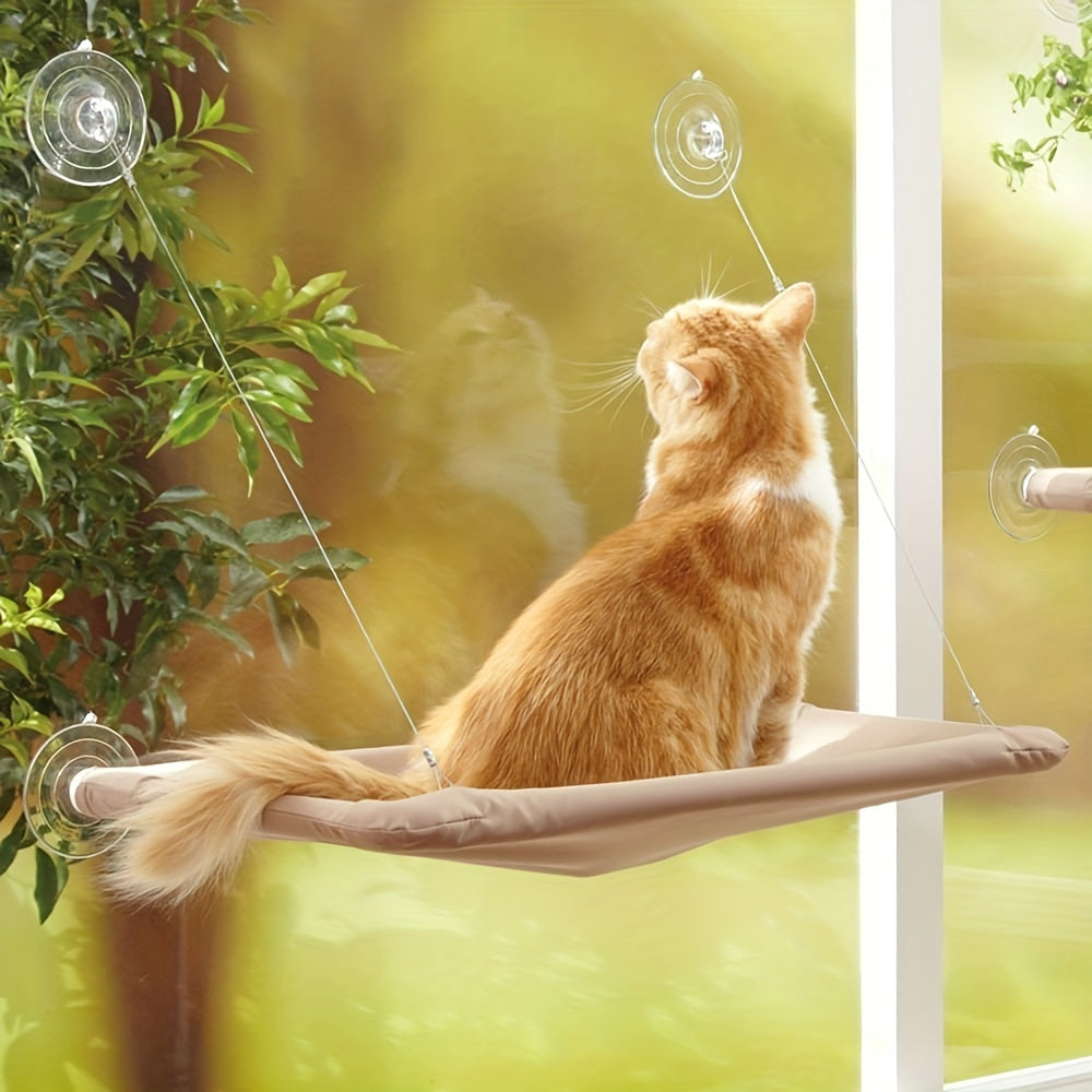 Cozy Cat Window Perch Hammock - Removable Polyester, Easy Assembly, Ideal for Cats