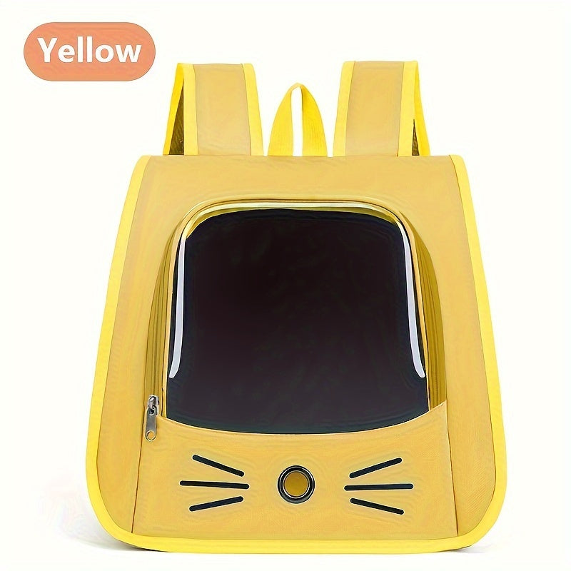 1pc Large Transparent Cat Backpack, Breathable Portable Pet Carrier With Ventilation Holes, Durable Travel Bag For Cats And Dogs, Comfortable Shoulder Straps, Pet Supplies