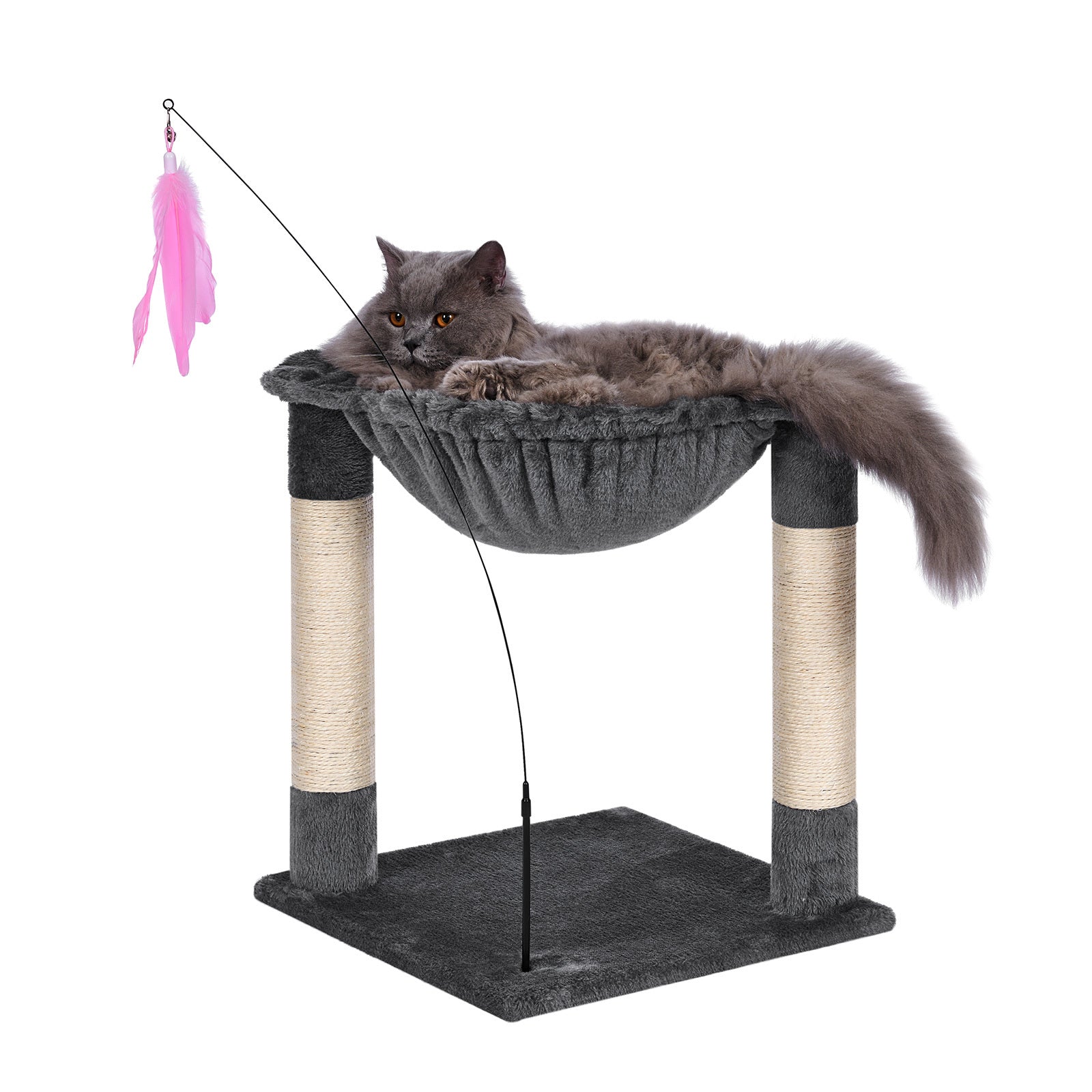 Cat Tree Kitten Activity Centre Pet Bed Tower Natural Sisal & 2 Scratching Post