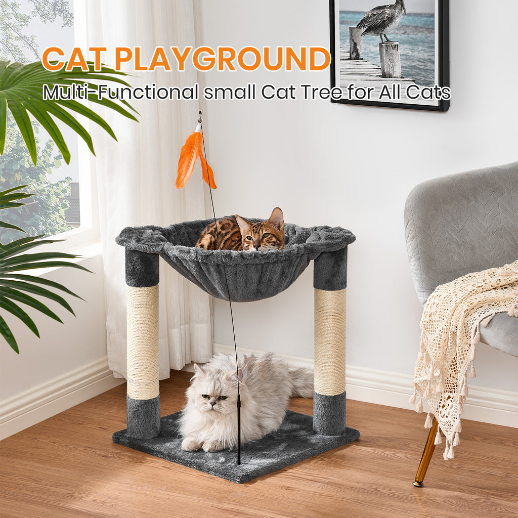 Cat Tree Kitten Activity Centre Pet Bed Tower Natural Sisal & 2 Scratching Post