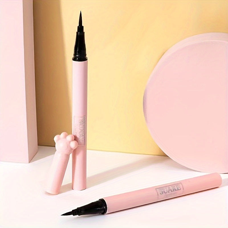 Waterproof Liquid Eyeliner Pen Smudge Proof Long Lasting Eyeliner Pen With Cute Cat Paw Packaging (black And Brown)