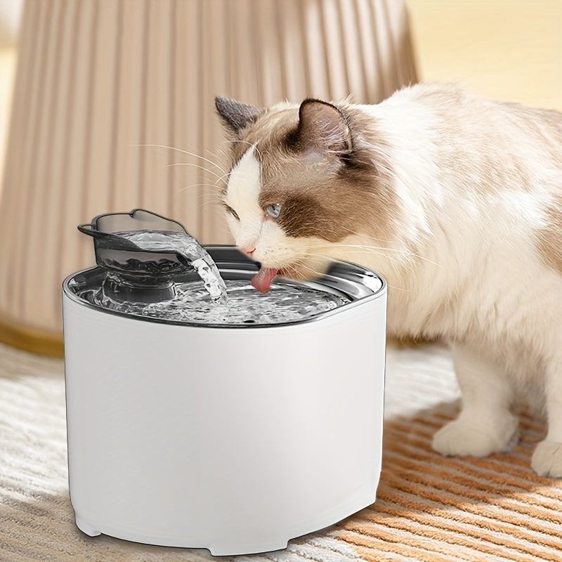 1pc 2.2L Pet Water Fountain - Automatic Water Dispenser For Cats And Dogs - Provides Fresh And Filtered Drinking Water, 8pcs Filter Replacements