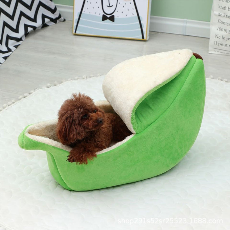Cozy Banana Cat Bed: A Snuggly Cave For Your Furry Friend!