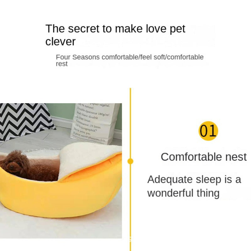 Cozy Banana Cat Bed: A Snuggly Cave For Your Furry Friend!