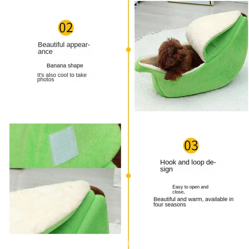 Cozy Banana Cat Bed: A Snuggly Cave For Your Furry Friend!