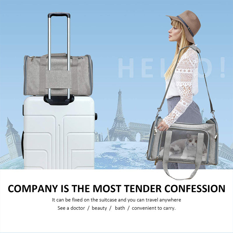 Cat Bag Breathable Pet Carrier Bag Foldable Pet Carrier Cat Backpack
