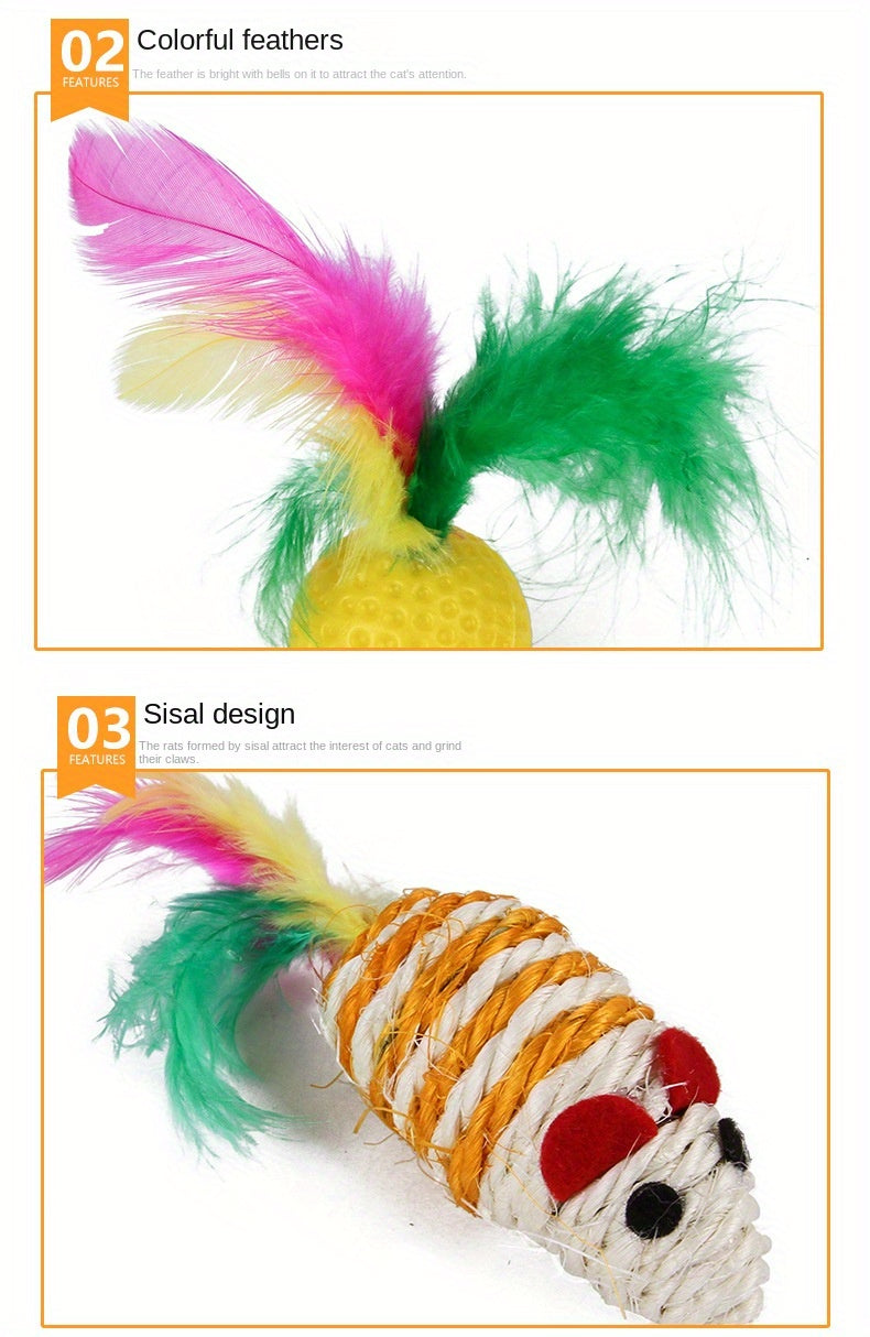 21pcs Cat Aisle Cuddle Stick Plush Mouse Toy To Add Fun To Your Kitten To Add Christmas Atmosphere