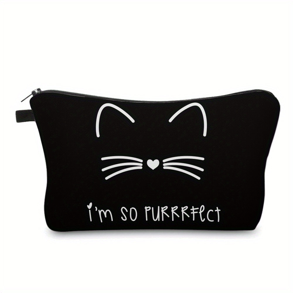Small Makeup Bag Cat Printed Cosmetic Bag For Purse Women Zipper Pouch Organizer Bag Great Gift For   Cat Lovers