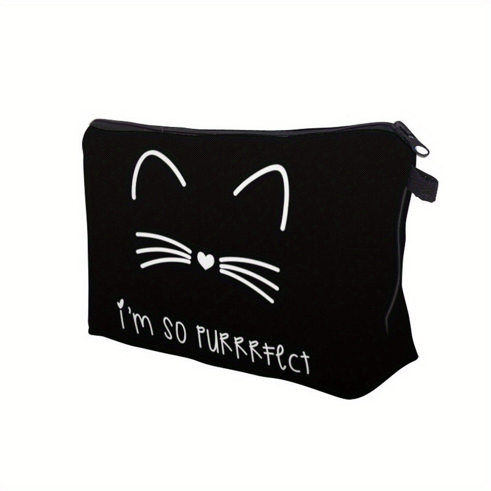 Small Makeup Bag Cat Printed Cosmetic Bag For Purse Women Zipper Pouch Organizer Bag Great Gift For   Cat Lovers