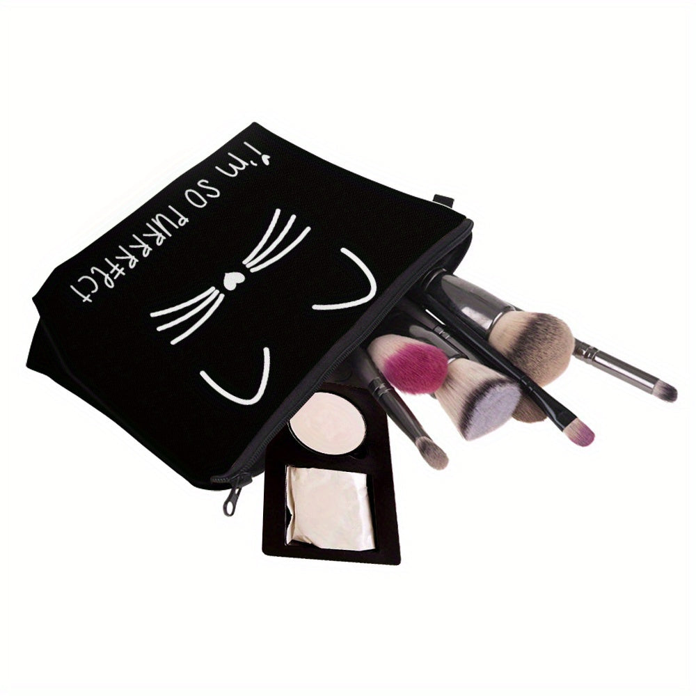 Small Makeup Bag Cat Printed Cosmetic Bag For Purse Women Zipper Pouch Organizer Bag Great Gift For   Cat Lovers