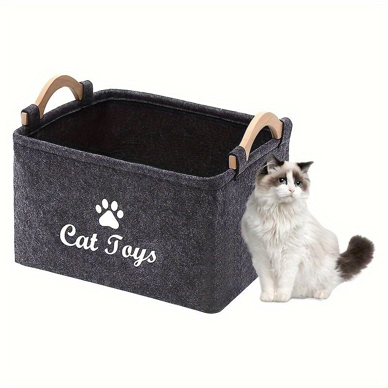 Collapsible Pet Toy Storage Basket - Perfect For Cats & Dogs!