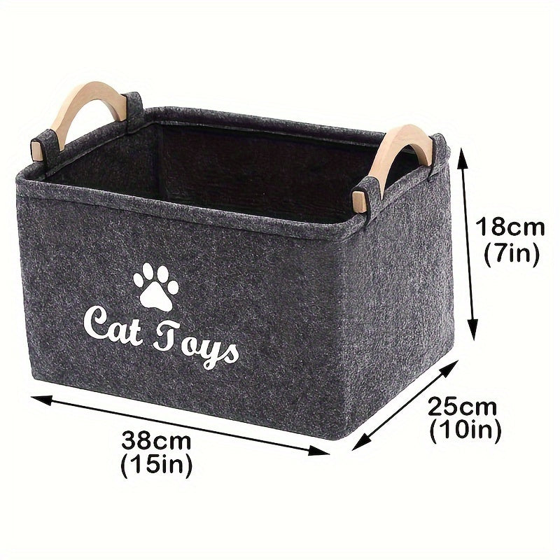Collapsible Pet Toy Storage Basket - Perfect For Cats & Dogs!