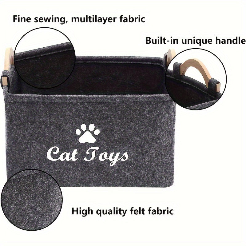 Collapsible Pet Toy Storage Basket - Perfect For Cats & Dogs!