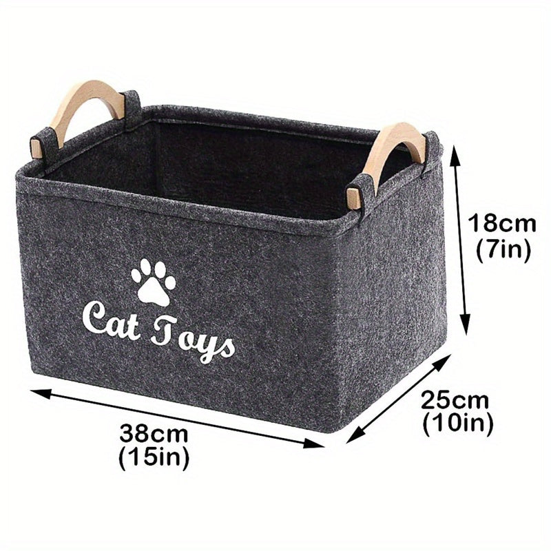 Collapsible Pet Toy Storage Basket - Perfect For Cats & Dogs!