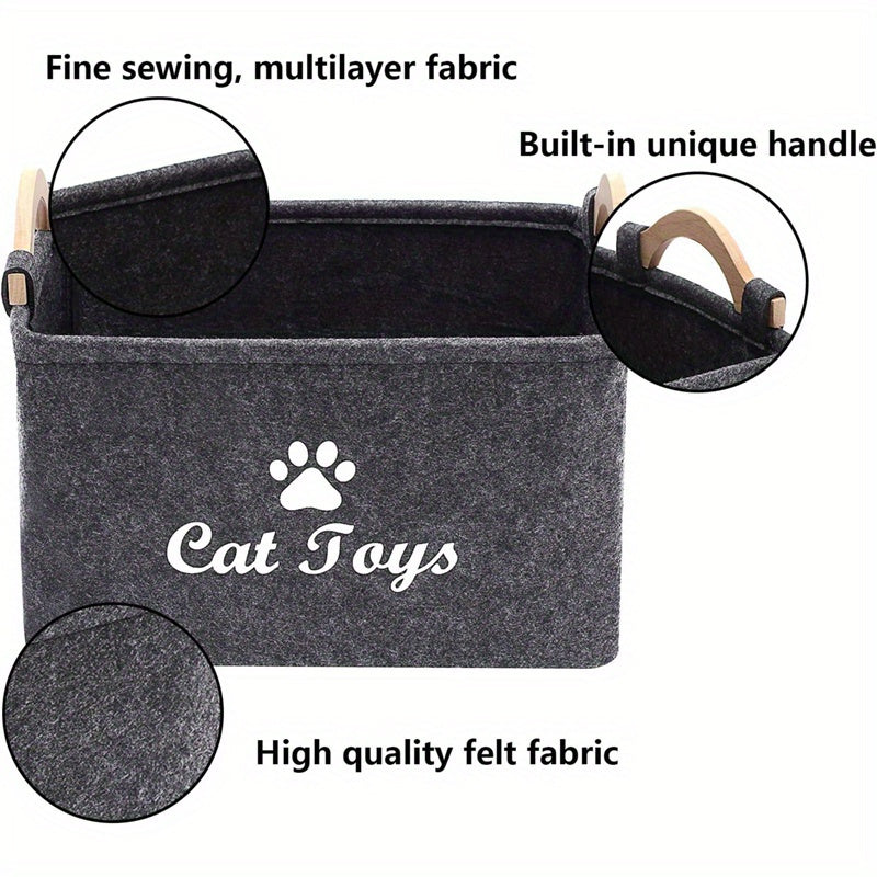 Collapsible Pet Toy Storage Basket - Perfect For Cats & Dogs!