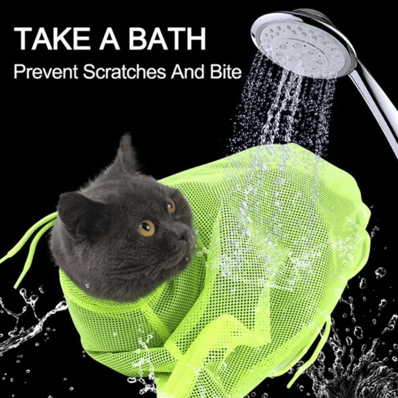 Cat Bath Grooming Bag - Keep Your Cat Clean & Comfortable, Prevent Scratches - Soft, Quick Wrap Design for Easy Bath Time - Bathing Aid for Kittens & Adult Cats - Pet Grooming Accessory, Bath Accessories, Soft Fabric Material