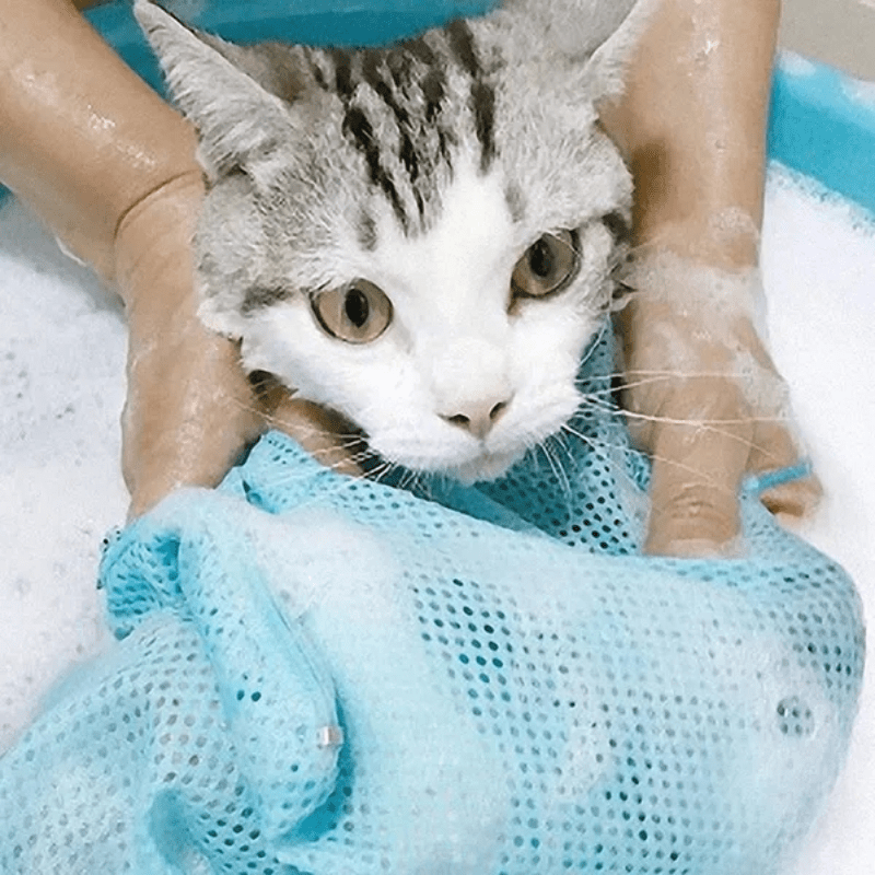 Cat Bath Grooming Bag - Keep Your Cat Clean & Comfortable, Prevent Scratches - Soft, Quick Wrap Design for Easy Bath Time - Bathing Aid for Kittens & Adult Cats - Pet Grooming Accessory, Bath Accessories, Soft Fabric Material