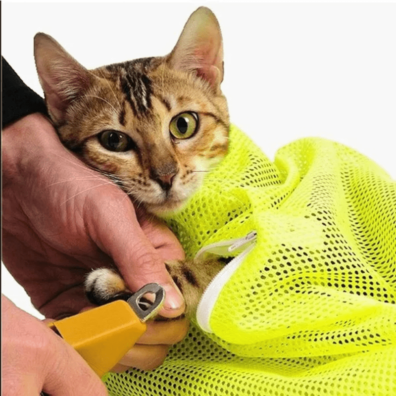Cat Bath Grooming Bag - Keep Your Cat Clean & Comfortable, Prevent Scratches - Soft, Quick Wrap Design for Easy Bath Time - Bathing Aid for Kittens & Adult Cats - Pet Grooming Accessory, Bath Accessories, Soft Fabric Material