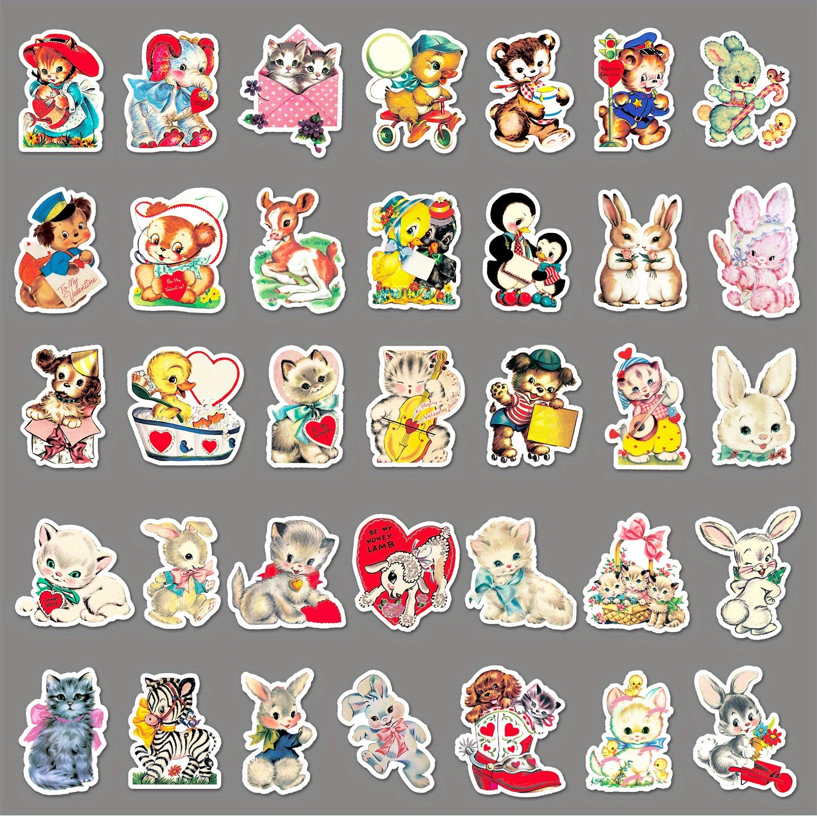 66pcs JJIJIAN Cute Cartoon Animal & Cat Stickers - Vibrant, Reusable Vinyl Decals for Laptops, Water Bottles, Phones, Books & More - Perfect for Birthday Parties & Creative Fun, Cute Stickers, Perfect for Winter, New Year