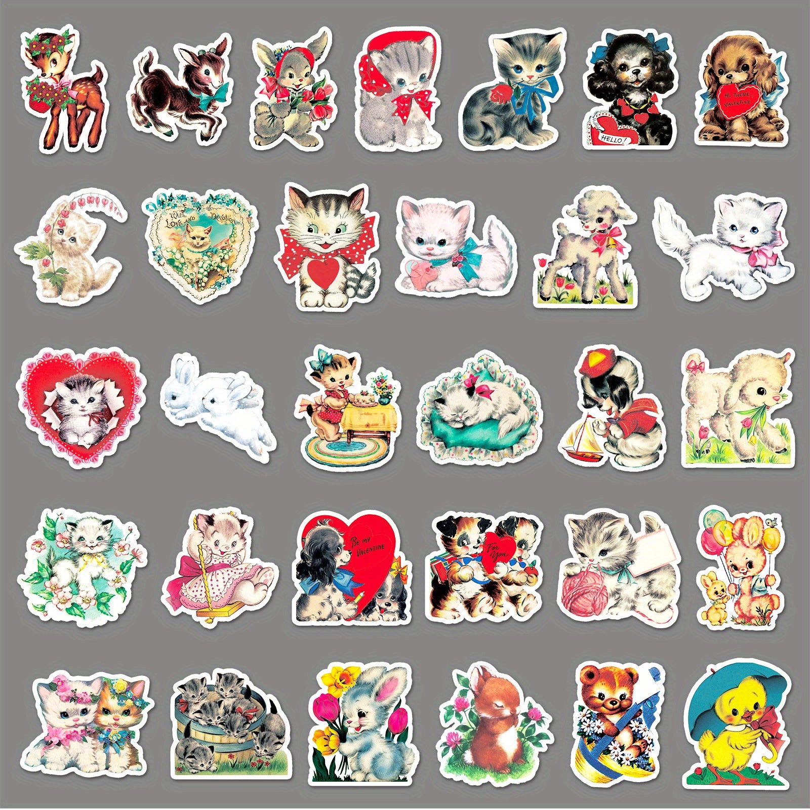 66pcs JJIJIAN Cute Cartoon Animal & Cat Stickers - Vibrant, Reusable Vinyl Decals for Laptops, Water Bottles, Phones, Books & More - Perfect for Birthday Parties & Creative Fun, Cute Stickers, Perfect for Winter, New Year