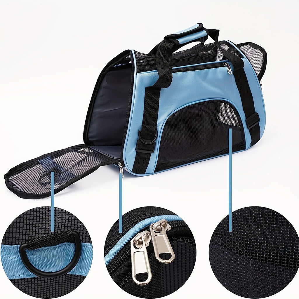 Portable Pet Carrier For Cats And Dogs - Airline Approved, Foldable And Convenient - Ideal For Travel And Outdoor Activities