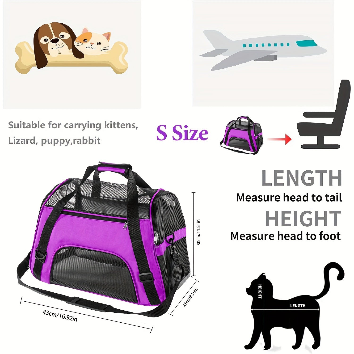 Portable Pet Carrier For Cats And Dogs - Airline Approved, Foldable And Convenient - Ideal For Travel And Outdoor Activities